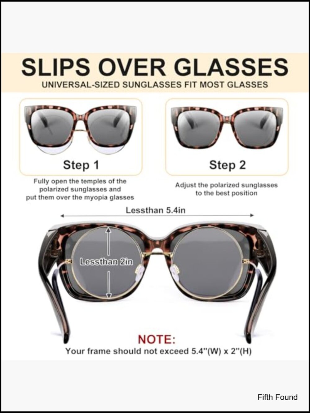 2 Pairs Polarized Fit Over Glasses Sunglasses for Women, Lightweight OTG UV400 - Picture 3 of 7